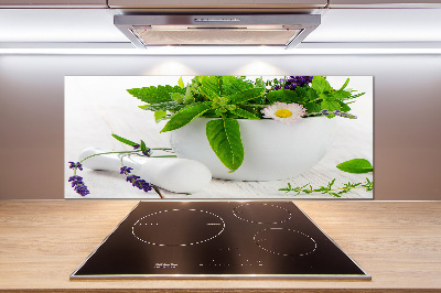 Salpicadero para cocina Mortero y hierbas