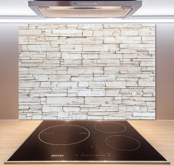 Panel de pared de cocina Muro de piedra blanca