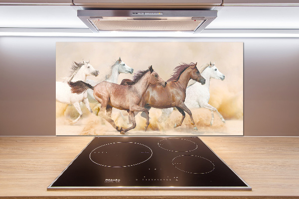 Panel antisalpicaduras Caballos al galope