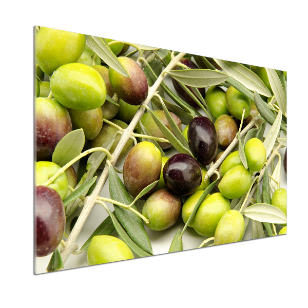 Panel de pared de cocina aceitunas frescas