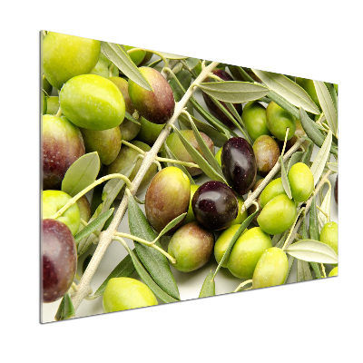 Panel de pared de cocina aceitunas frescas