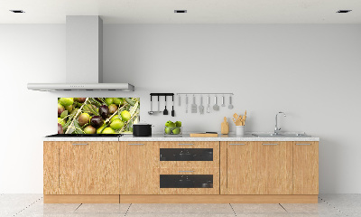 Panel de pared de cocina aceitunas frescas