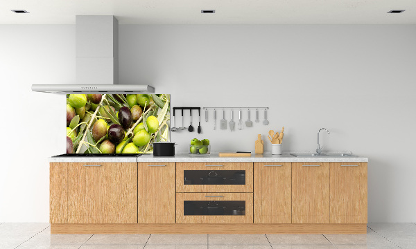 Panel de pared de cocina aceitunas frescas