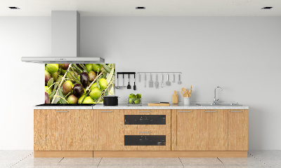 Panel de pared de cocina aceitunas frescas