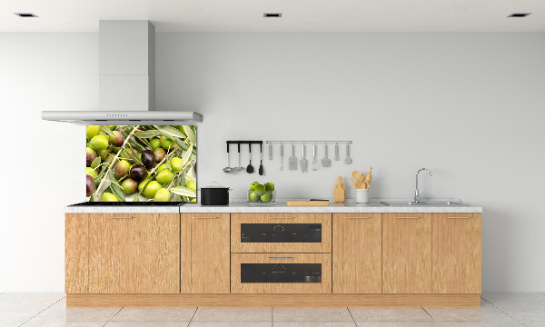 Panel de pared de cocina aceitunas frescas