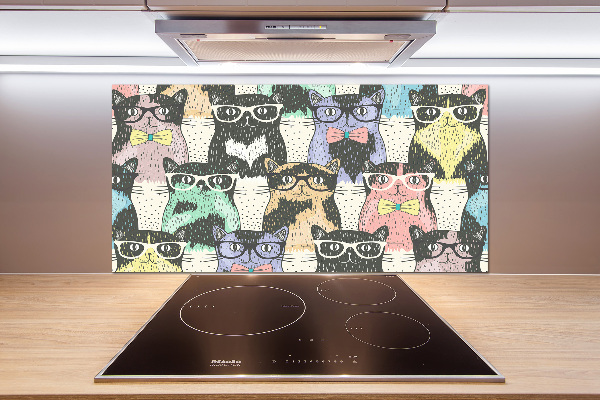 Panel para cocina Gatos con gafas