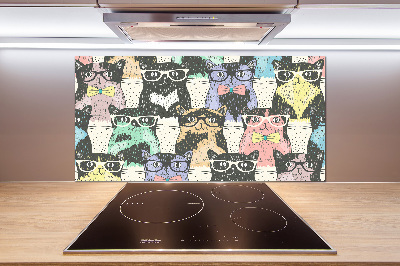 Panel para cocina Gatos con gafas