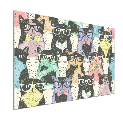 Panel para cocina Gatos con gafas