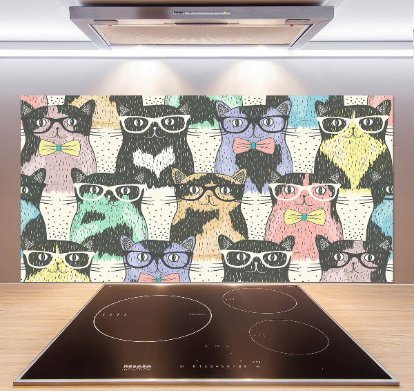 Panel para cocina Gatos con gafas