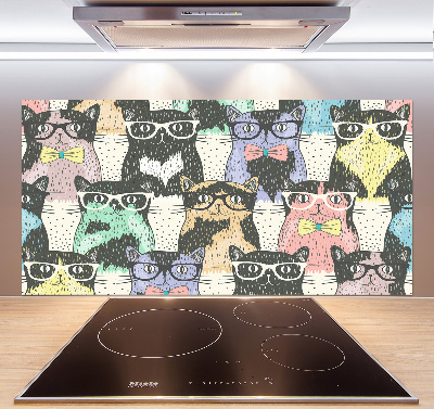 Panel para cocina Gatos con gafas