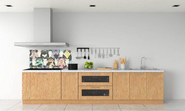 Panel para cocina Gatos con gafas