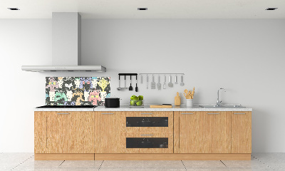Panel para cocina Gatos con gafas