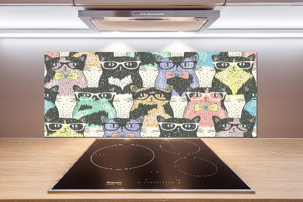 Panel para cocina Gatos con gafas