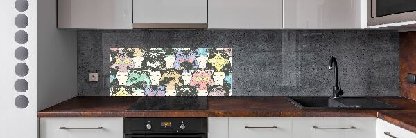 Panel para cocina Gatos con gafas
