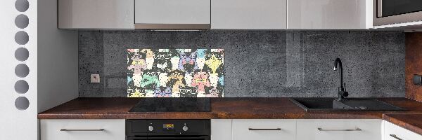Panel para cocina Gatos con gafas