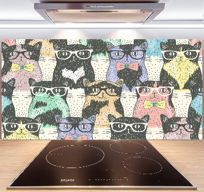 Panel para cocina Gatos con gafas