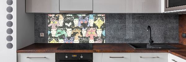 Panel para cocina Gatos con gafas