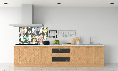 Panel para cocina Gatos con gafas