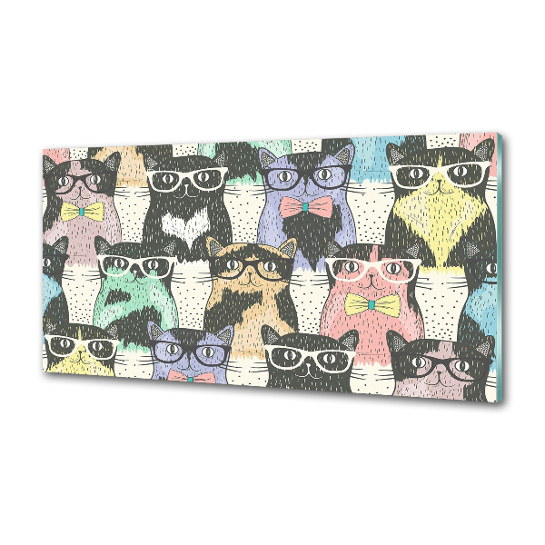 Panel para cocina Gatos con gafas