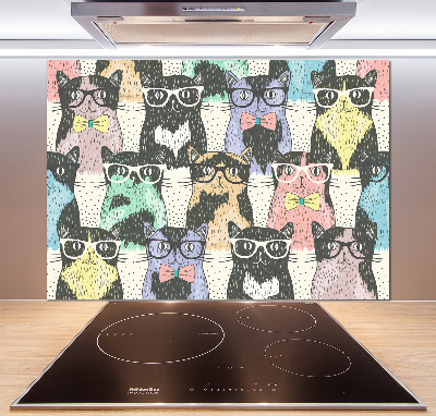Panel para cocina Gatos con gafas