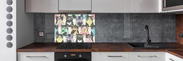 Panel para cocina Gatos con gafas