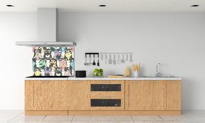 Panel para cocina Gatos con gafas