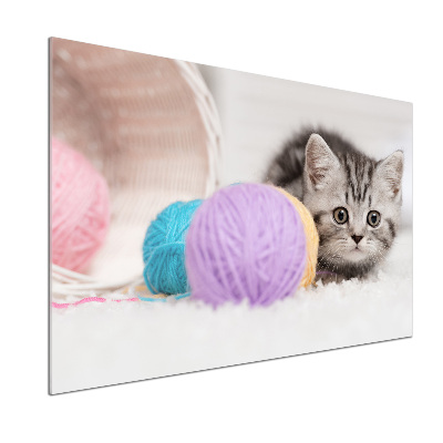 Salpicadero de cocina Gato con madejas