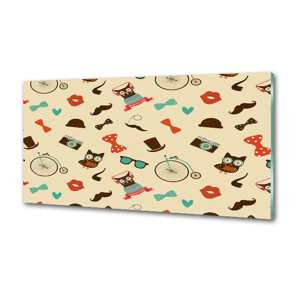 Panel do kuchni Hipsterskie sowy