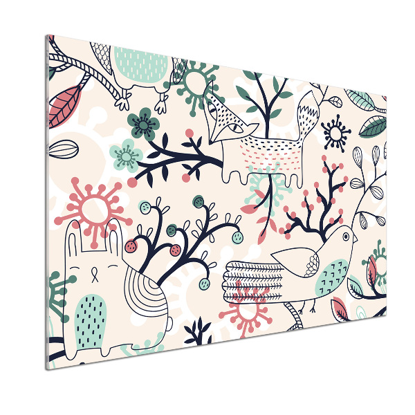 Salpicadero para cocina Animales y flores