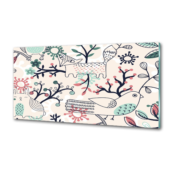 Panel do kuchni Zwierzęta i kwiaty
