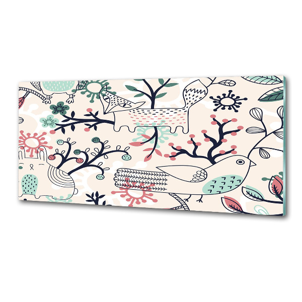 Panel do kuchni Zwierzęta i kwiaty
