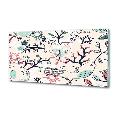 Panel do kuchni Zwierzęta i kwiaty