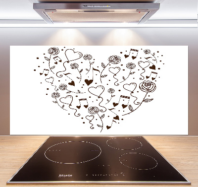 Panel de pared de cocina Corazón