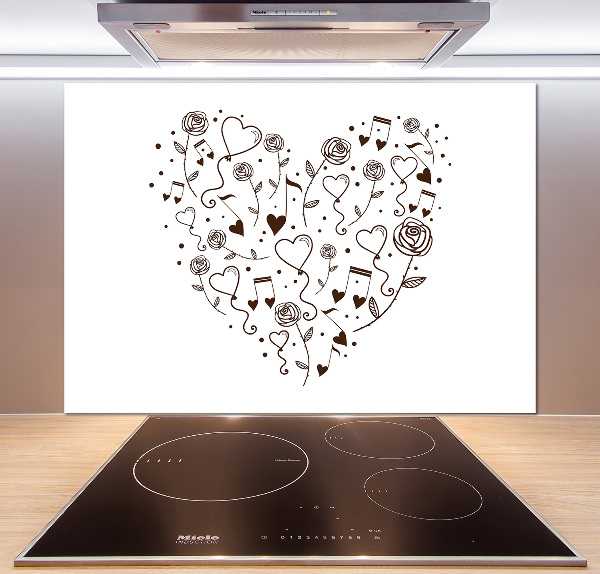 Panel de pared de cocina Corazón