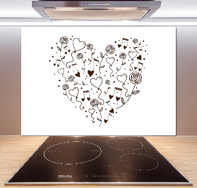 Panel de pared de cocina Corazón