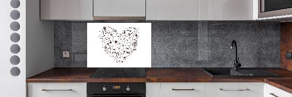Panel de pared de cocina Corazón