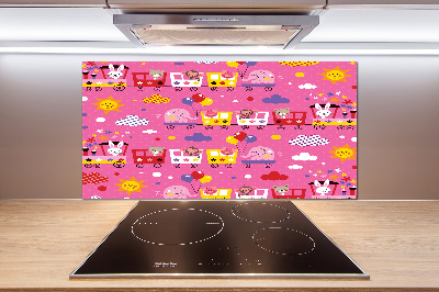 Panel para cocina Animales en el tren