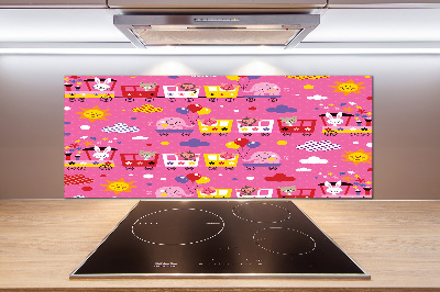 Panel para cocina Animales en el tren