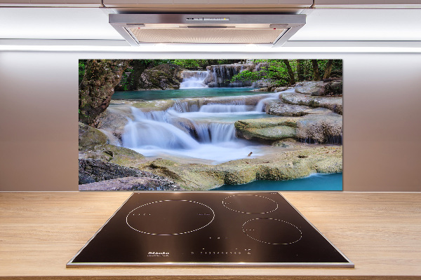 Panel de pared de cocina Cascada en el bosque