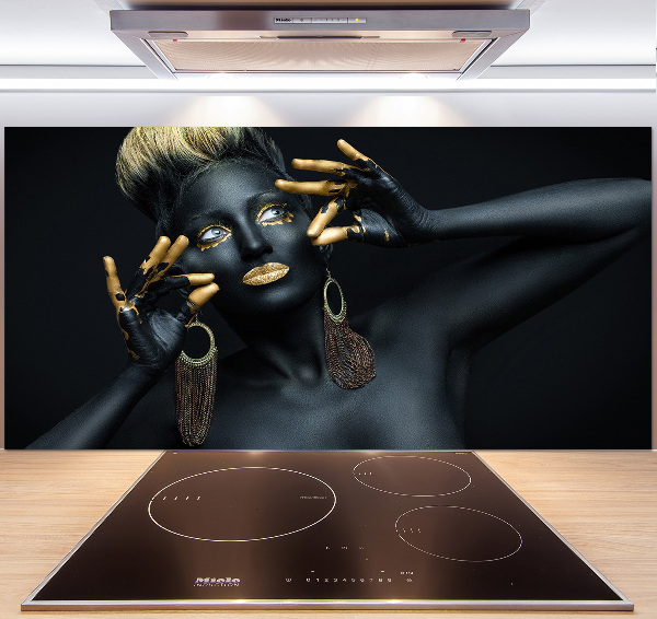 Panel de pared de cocina Mujer de negro