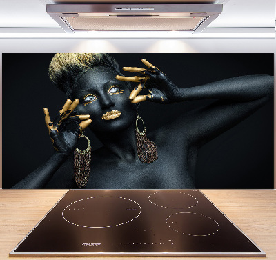Panel de pared de cocina Mujer de negro