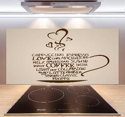 Panel antisalpicaduras Una taza de café