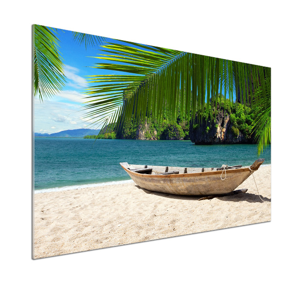 Panel do kuchni Łódka na plaży