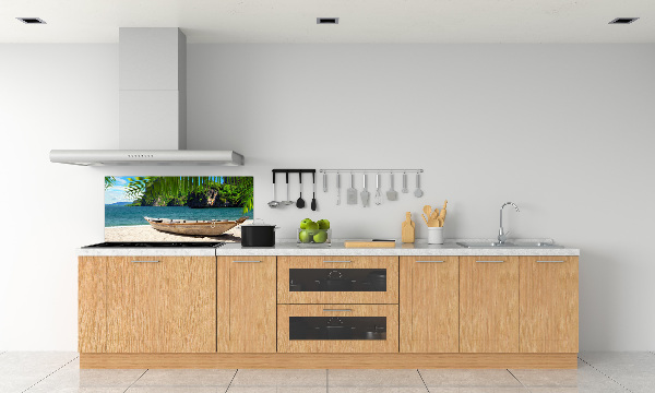 Panel do kuchni Łódka na plaży