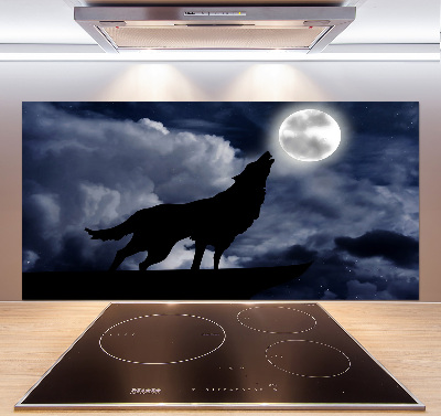 Panel de pared de cocina El lobo aullador de la luna llena