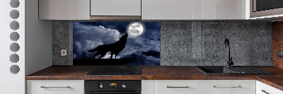 Panel de pared de cocina El lobo aullador de la luna llena