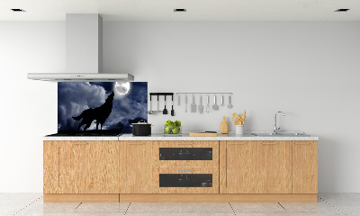 Panel de pared de cocina El lobo aullador de la luna llena