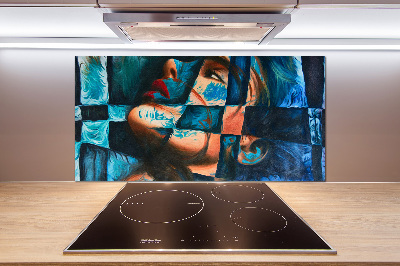 Panel de pared de cocina Mujer abstracta