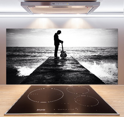 Panel do kuchni Gitarzysta na molo