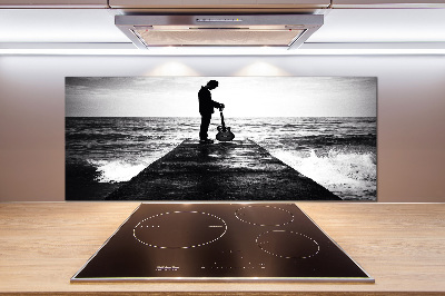 Salpicadero de cocina Guitarrista en el muelle